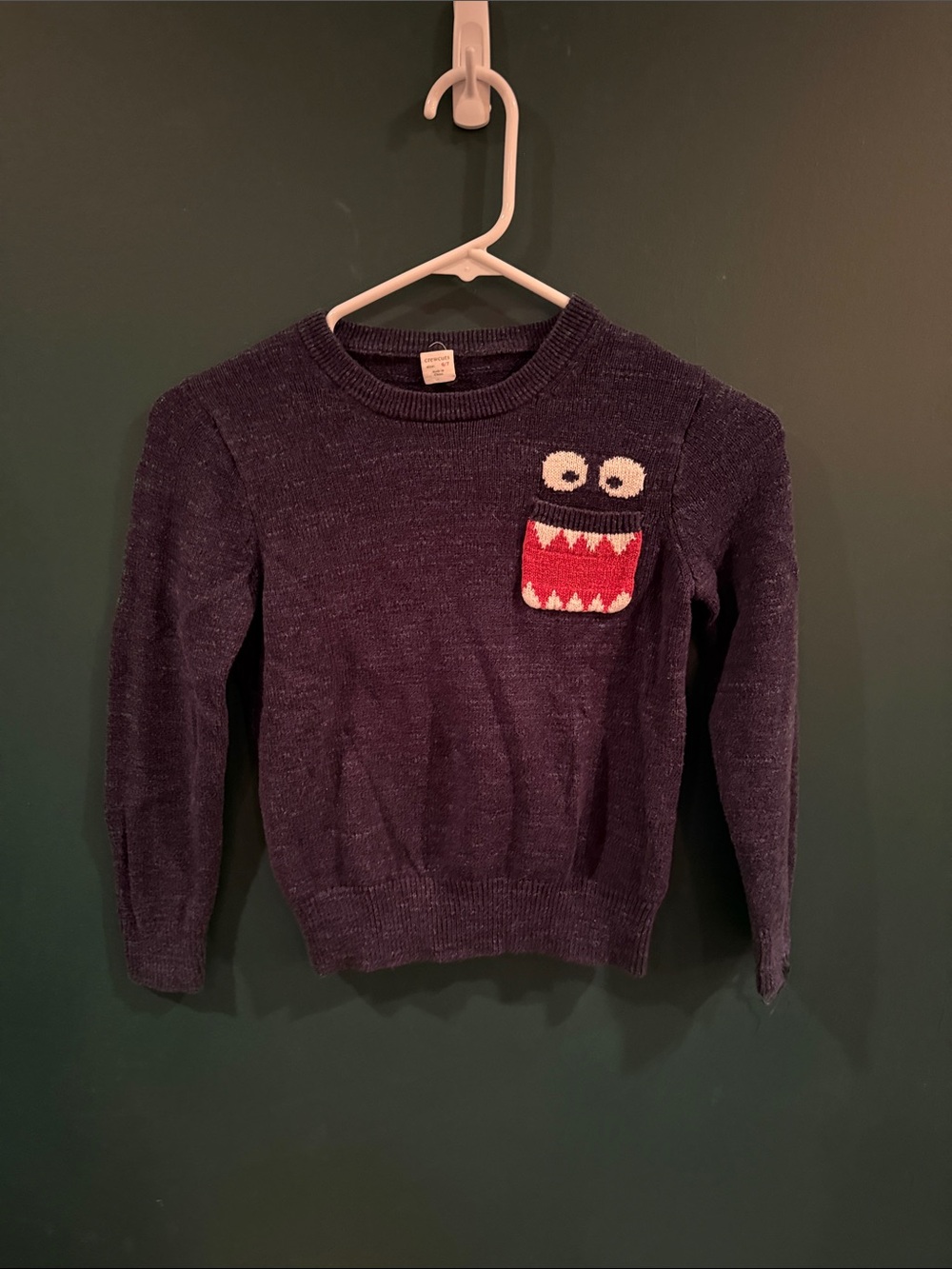 J.Crew Crewcuts Boys Monster Pocket Navy Sweatshirt Size 6/7